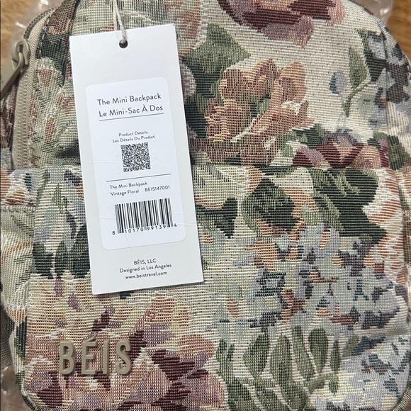 NEW BEIS VINTAGE FLORAL MINI BACKPACK - Picture 6 of 6